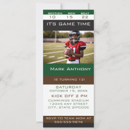 Football VIP Ticket Birthday Party Invite 招待状