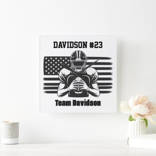 Football Wall Clock スクエア壁時計 (ホーム)