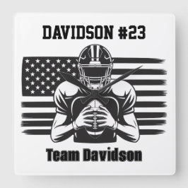 Football Wall Clock スクエア壁時計