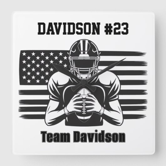 Football Wall Clock スクエア壁時計 (正面)