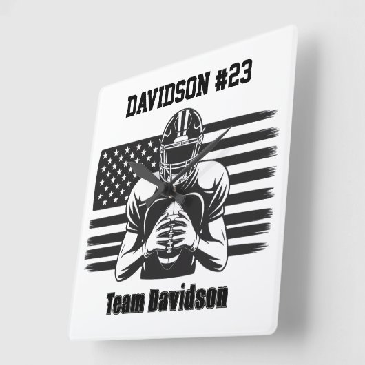 Football Wall Clock スクエア壁時計 (傾斜)