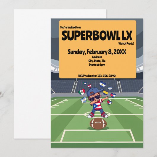 Football Watch Party 招待状 (正面/裏面)