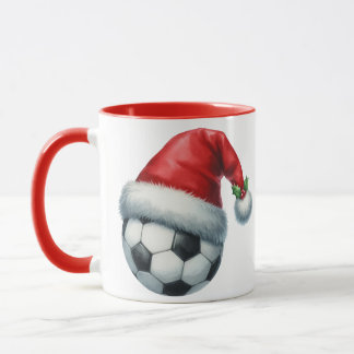 Football wearing a Santa Hat マグカップ