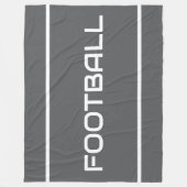 FOOTBALL White Text Stripes On Professional Gray フリースブランケット (正面)