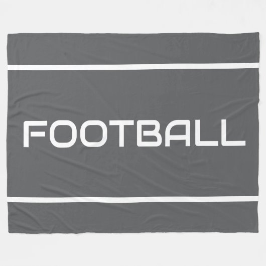 FOOTBALL White Text Stripes On Professional Gray フリースブランケット (正面(横))