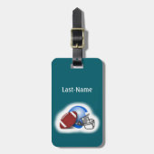 Football - with Football & Helmet personalize ラゲッジタグ (正面縦)