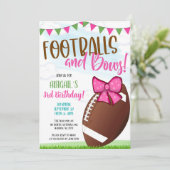 Footballs and Bows Party Invite 招待状 (スタンド正面)