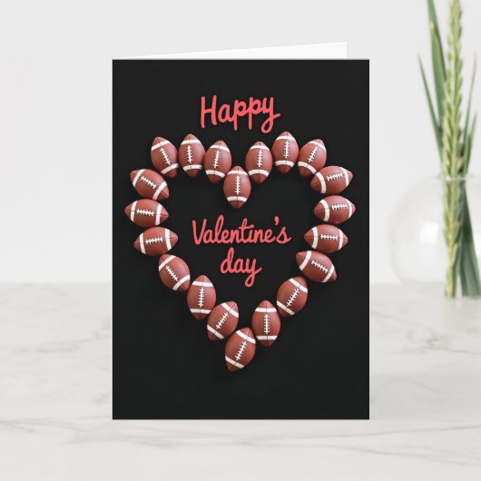 Footballs Heart Pattern Card カード (正面)
