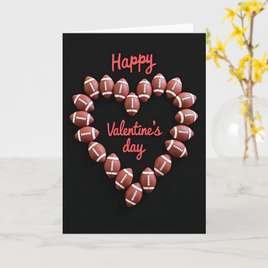 Footballs Heart Pattern Card カード (黄色い花)