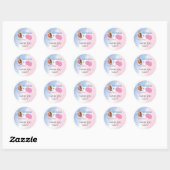 Footballs or Pom Poms gender reveal stickers ラウンドシール (シート)