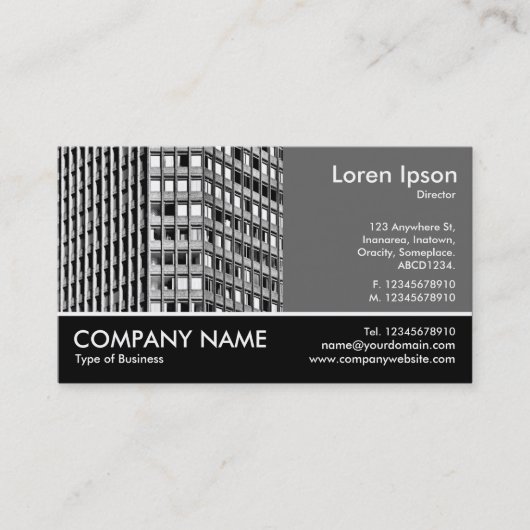 Footed Photo - 60pc Gray - Office Block 名刺 (正面)