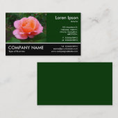 Footed Photo - Dk Green - Pink Rose 名刺 (正面/裏面)