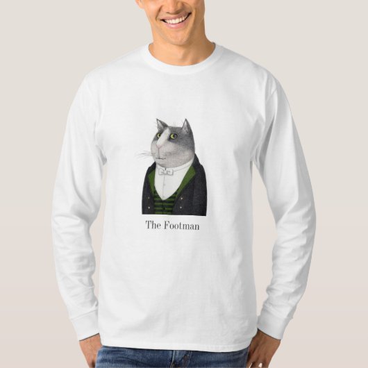 FOOTMAN CATメンズ基本長袖シャツ Tシャツ (正面)