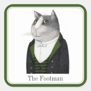 FOOTMAN CAT大型スクエアステッカー+文字 スクエアシール