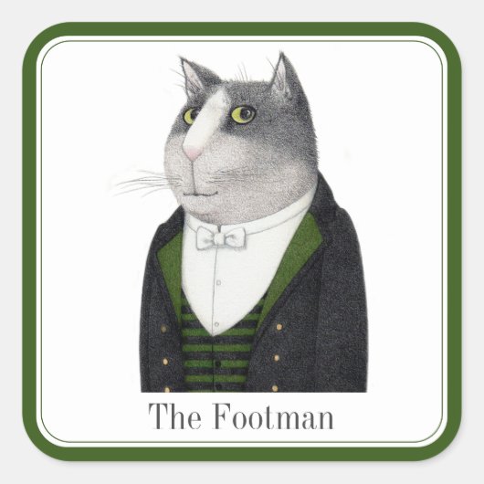 FOOTMAN CAT大型スクエアステッカー+文字 スクエアシール (正面)