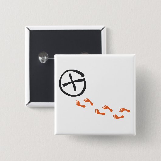 Footprints - black 缶バッジ (正面&裏面)