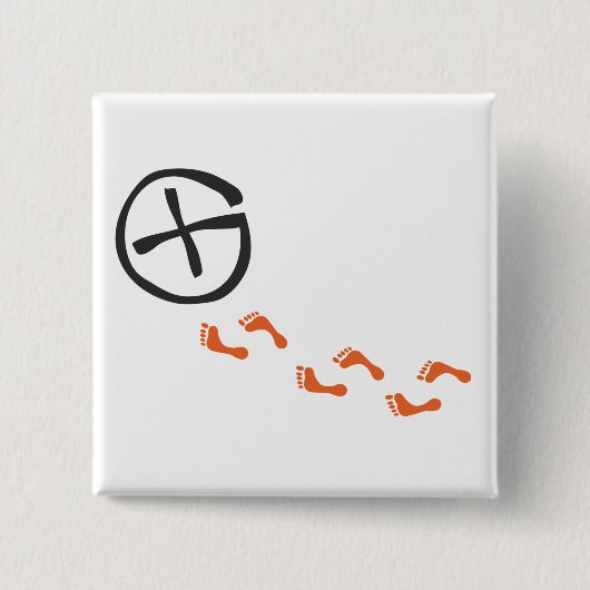 Footprints - black 缶バッジ (正面)