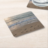 Footprints in the Sand スクエアペーパーコースター (アングル)