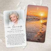 Footprints In The Sand Photo Funeral Prayer Card