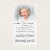 Footprints In The Sand Photo Funeral Prayer Card (裏面)