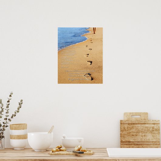 Footprints in the Sand Poem ポスター (キッチン)