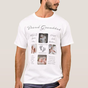 Footprints Multiple Photo誕生Keepsake Granddad Tシャツ