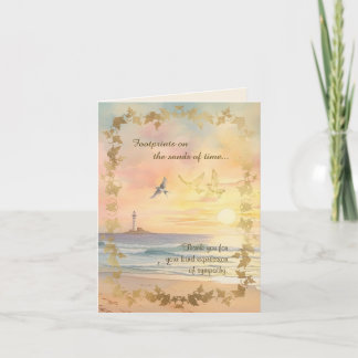 Footprints Sympathy Thank You Folded Note Card ノートカード