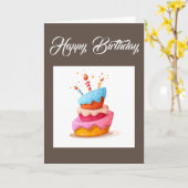 For おもしろい Anyoneベーキングお誕生日ケーキ カード (黄色い花)