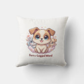 「For は4本足の言葉」かわいい子犬 クッション (裏面)