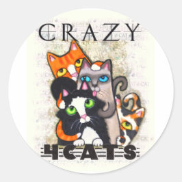 For 熱狂する Catsスタンプ ラウンドシール