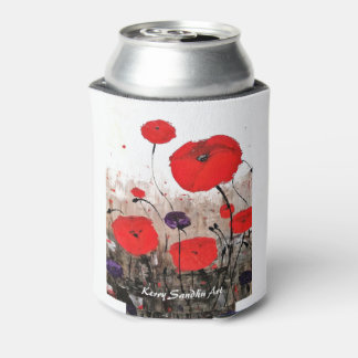 'For 落ちた The' (赤いポピーデザイン) 缶クーラー