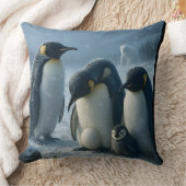 For a penguin family and chick Arctic Winter throw クッション (ブランケット)