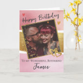 For A Wonderful Boyfriend 1 Photo Birthday Card カード (黄色い花)