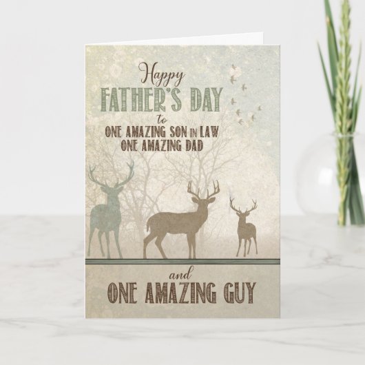 for an AMAZING Son in Law Father's Day Forest Deer カード (正面)