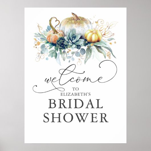 For Any Party - Pumpkins and Succulents Welcome Po ポスター (正面)