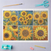 For Artists and Crafters Mosaic Sunflower Texture 薄葉紙 (クラフト)
