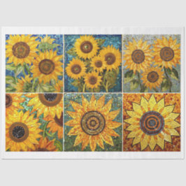 For Artists and Crafters Mosaic Sunflower Texture 薄葉紙