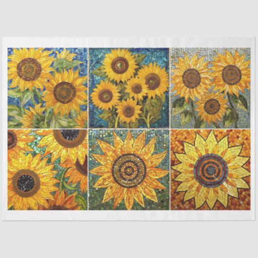 For Artists and Crafters Mosaic Sunflower Texture 薄葉紙 (正面)