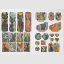 For Artists Cat Themed Junk Journal Ephemera