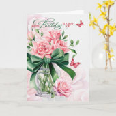for Aunt's Birthday Pink Roses and Butterflies カード (黄色い花)