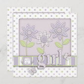 For Baby Girl招待状SquareLG2 招待状 (正面/裏面)