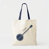 For Banjo Players Navy Blue Personalized トートバッグ (正面)