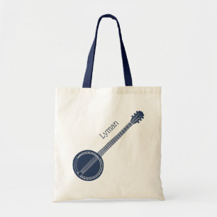 For Banjo Players Navy Blue Personalized トートバッグ