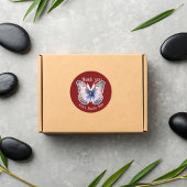 For Business Butterfly Custom Shop Name Thank You  ラウンドシール