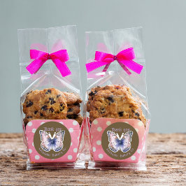 For Business Butterfly Custom Shop Name Thank You  ラウンドシール