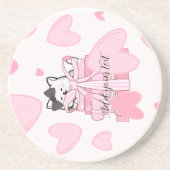 For Cat Lovers & Readers – Bookish Drink Coaster コースター (正面)