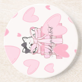 For Cat Lovers & Readers – Bookish Drink Coaster コースター