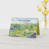 For Couple Happy Anniversary Camping Desert Flower カード (黄色い花)