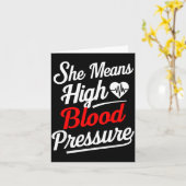 For Couples _ She Means High Blood Pressure _ Funn カード (黄色い花)