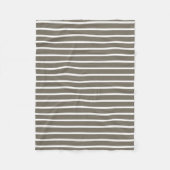For Cozy Homes – Taupe & White Striped フリースブランケット (正面)